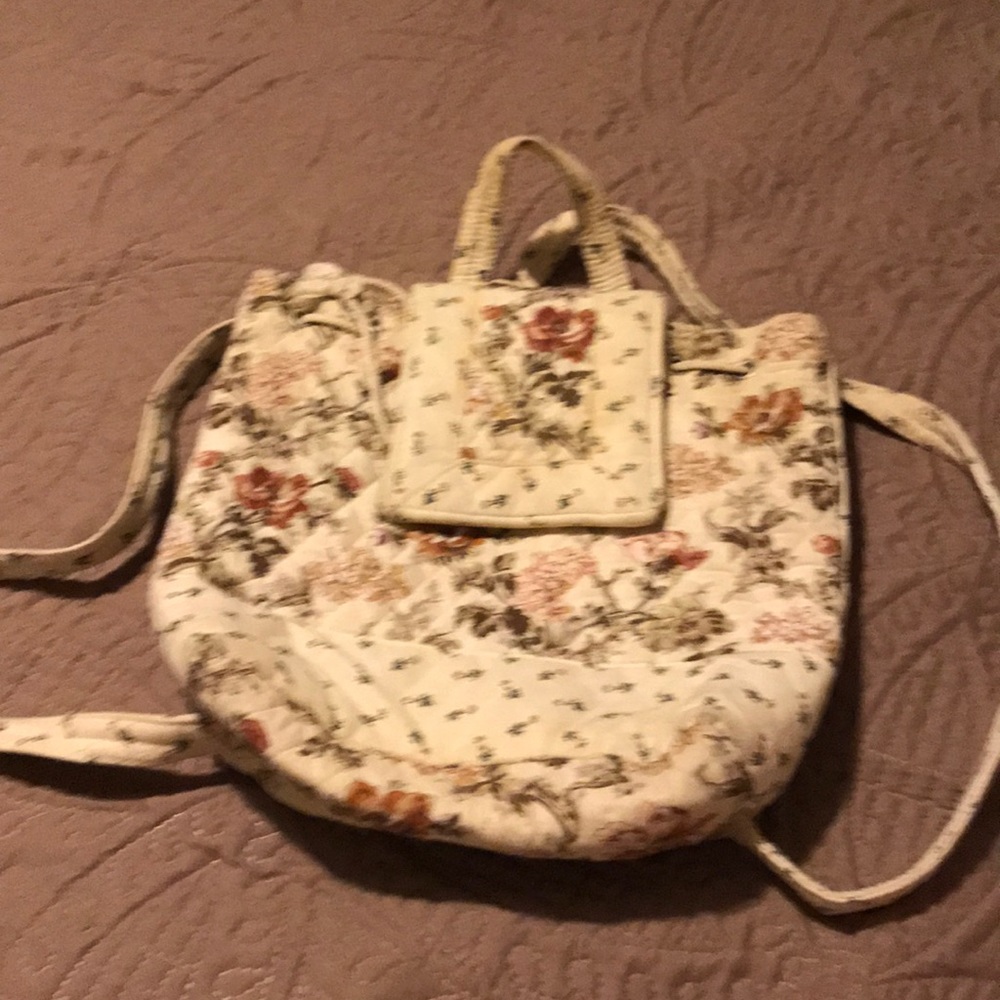 Quilted back pack purse